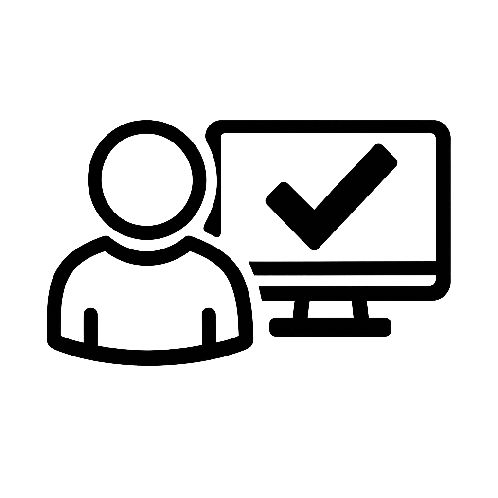 I need a black outlined icon representing end user need it to be square ratio line weight should be heavy-3