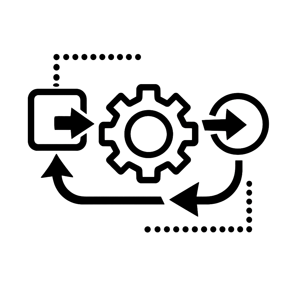 I need a black outlined icon representing integration need it to be square ratio line weight should be heavy-4